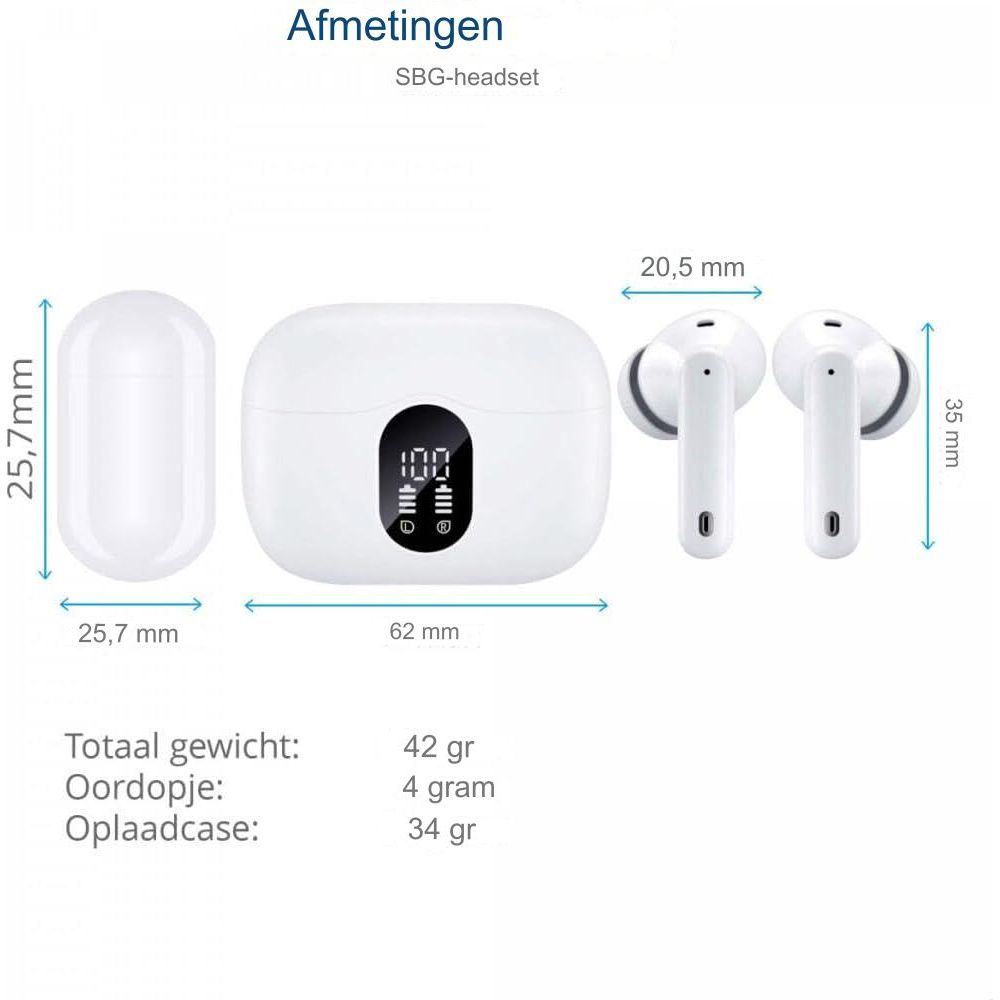 Multifunktionale Bluetooth-Ohrhörer A90 Pro – Bluetooth 5.3-Kopfhörer im Ohr – kabellose Ohrhörer – kabellose Kopfhörer – 4 ENC-Mikrofon mit Geräuschunterdrückung – Mini-Deep-Bass-Stereo-Sound – 36 Stunden Spielzeit – LED-Anzeige – IP7 wasserdicht
