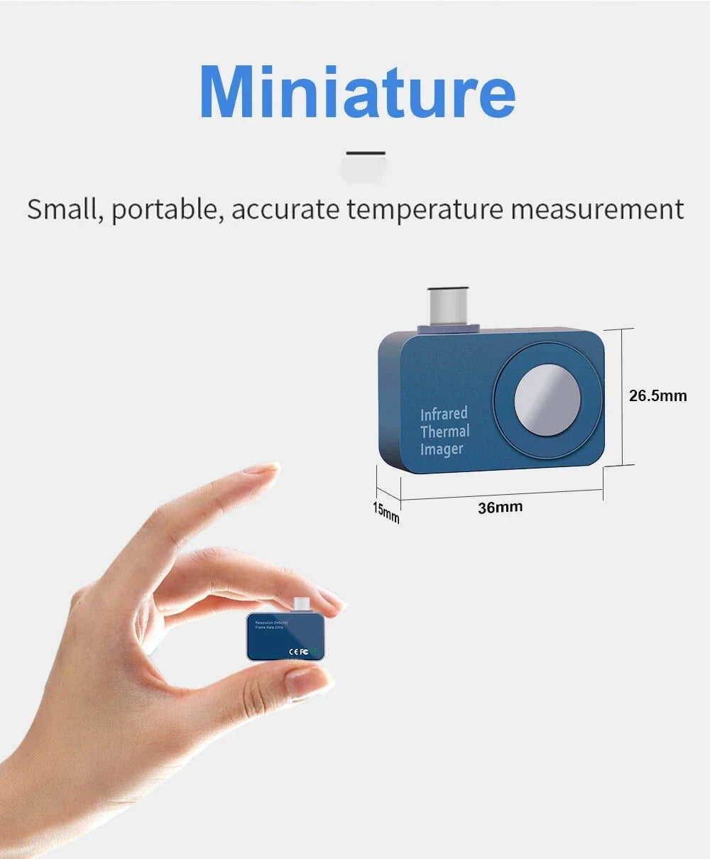 Professioneller T7S+ Infrarot-Thermografie-Kamera mit Makroobjektiv, 256x192 Hochauflösung, -15°C bis 600°C Bereich, 30-50mm Fokus, Mobile App zur Fehlerdiagnose von Solargeräten