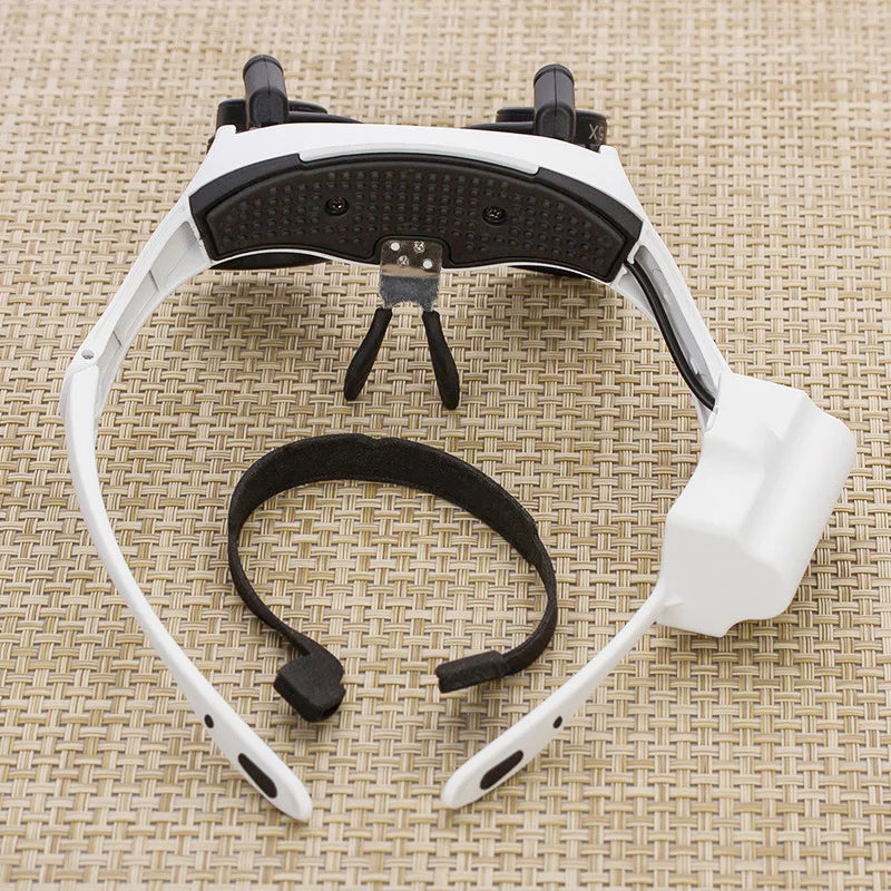 Stirnband Kopfvergrößerung 8 Linse LED Licht Juwelierbrille