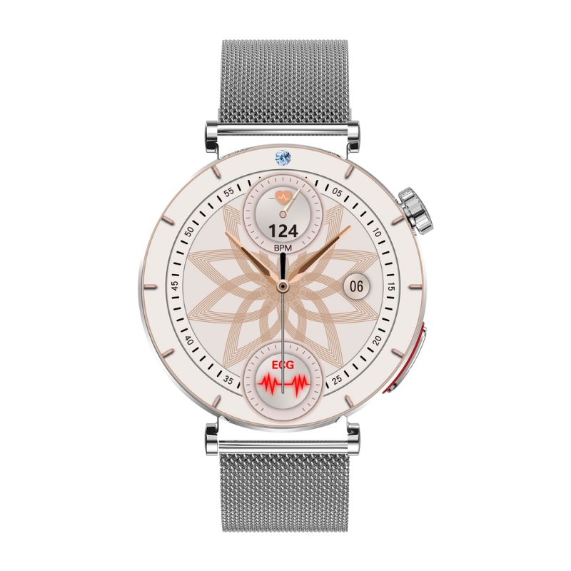 Fashion ECG|EKG Gesundheits Smart Call Damen Uhr Körperfett(BMI) Blutzucker Harnsäure und Lipid Überwachung