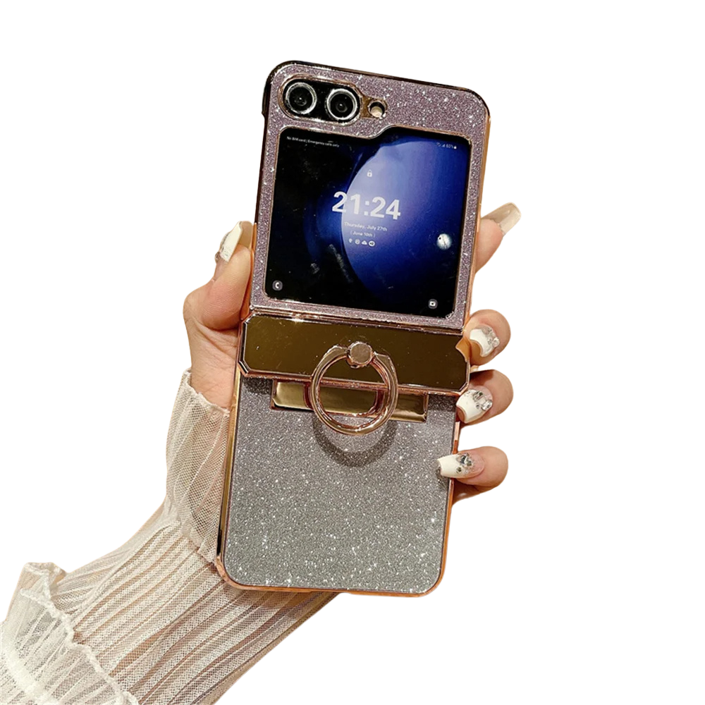 Gradient Glitter Diamond Samsung Z Flip Ring Halter Hülle