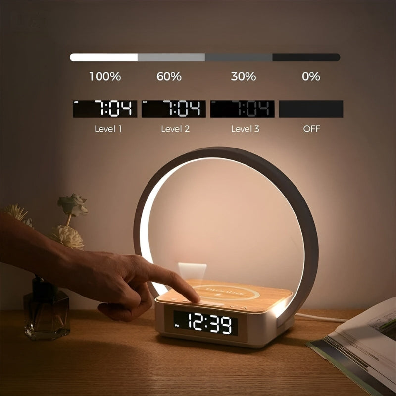 Zelara - Smart Beleuchtung Tischlampe mit kabellosem Ladegerät und Alarmfunktion
