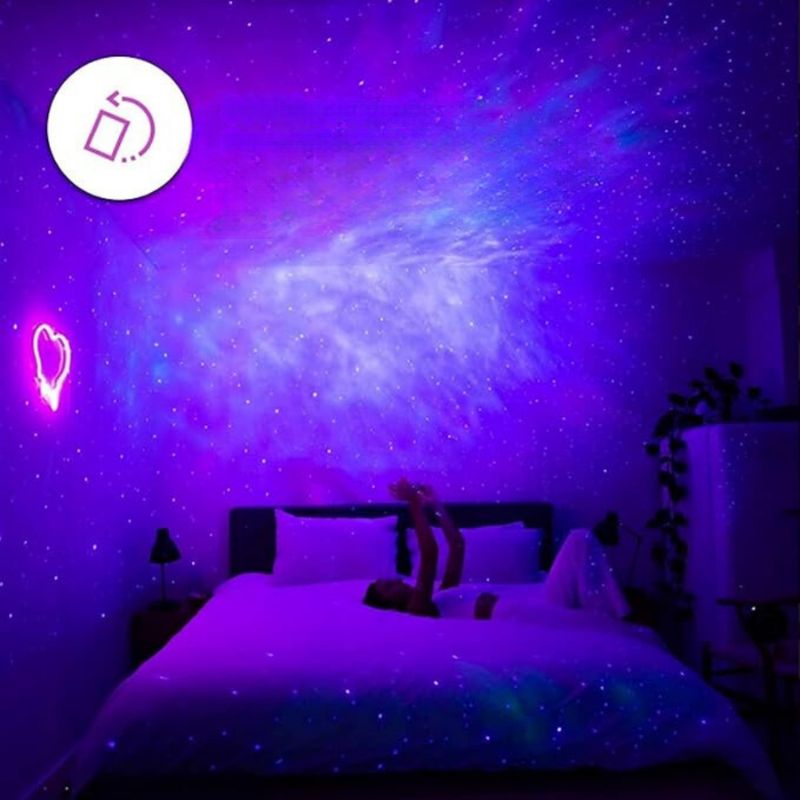Zelara - WiFi Smart Galaxie Stern Projektor mit 360° Aurora und Sternenlicht Effekt