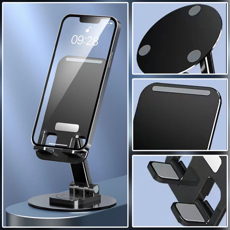 360° drehbarer Aluminium-Telefon- und Tablet-Ständer für optimale Nutzung