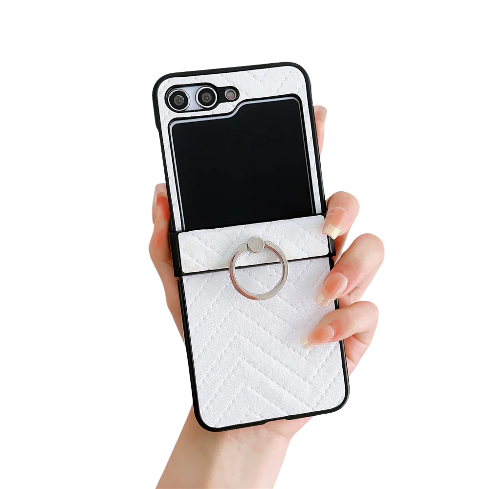 Gradient Leder Samsung Z Flip Ring Halter Etui