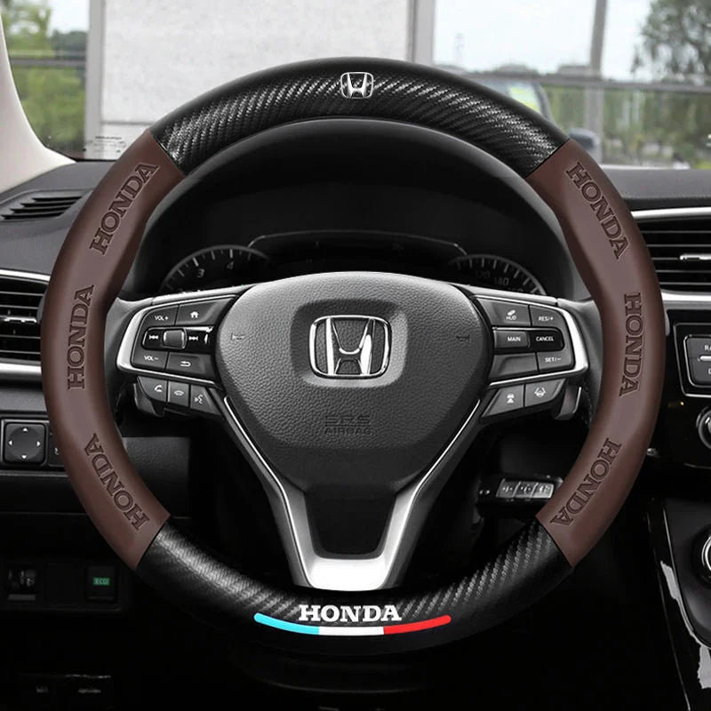 Anti-Rutsch 3D Prägung Kohlefaser Leder Auto Lenkradbezug Universelle Passform