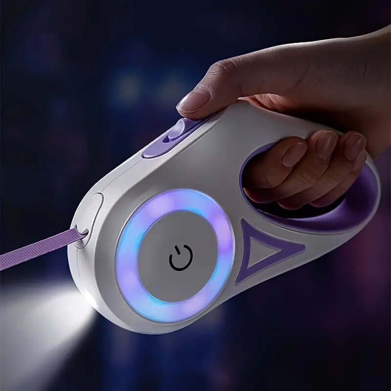 LED Hundeleine mit Taschenlampe, 5m, Leucht-Leine