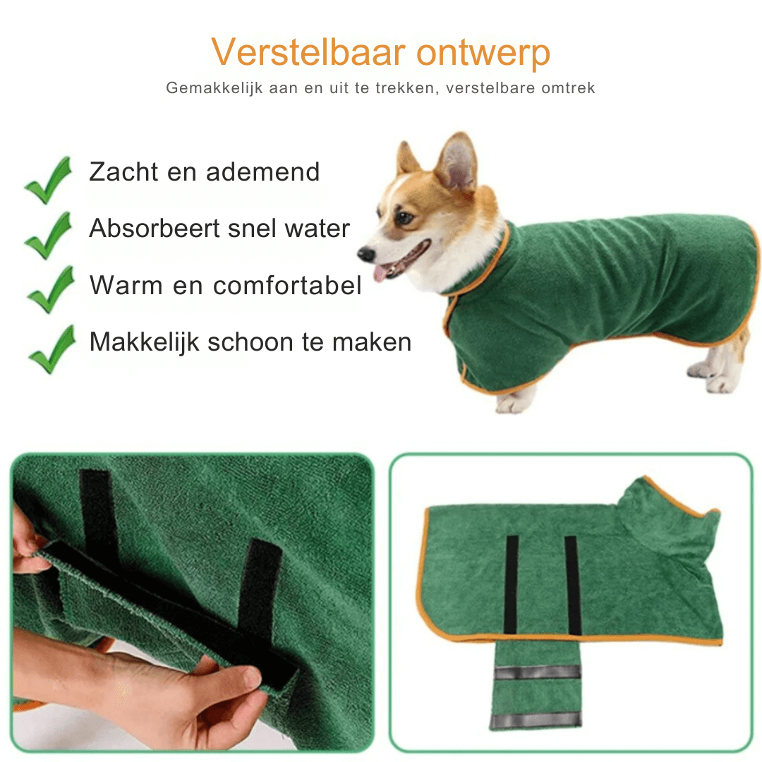 Kuscheliger Hunde-Bademantel - Schnelltrocknend