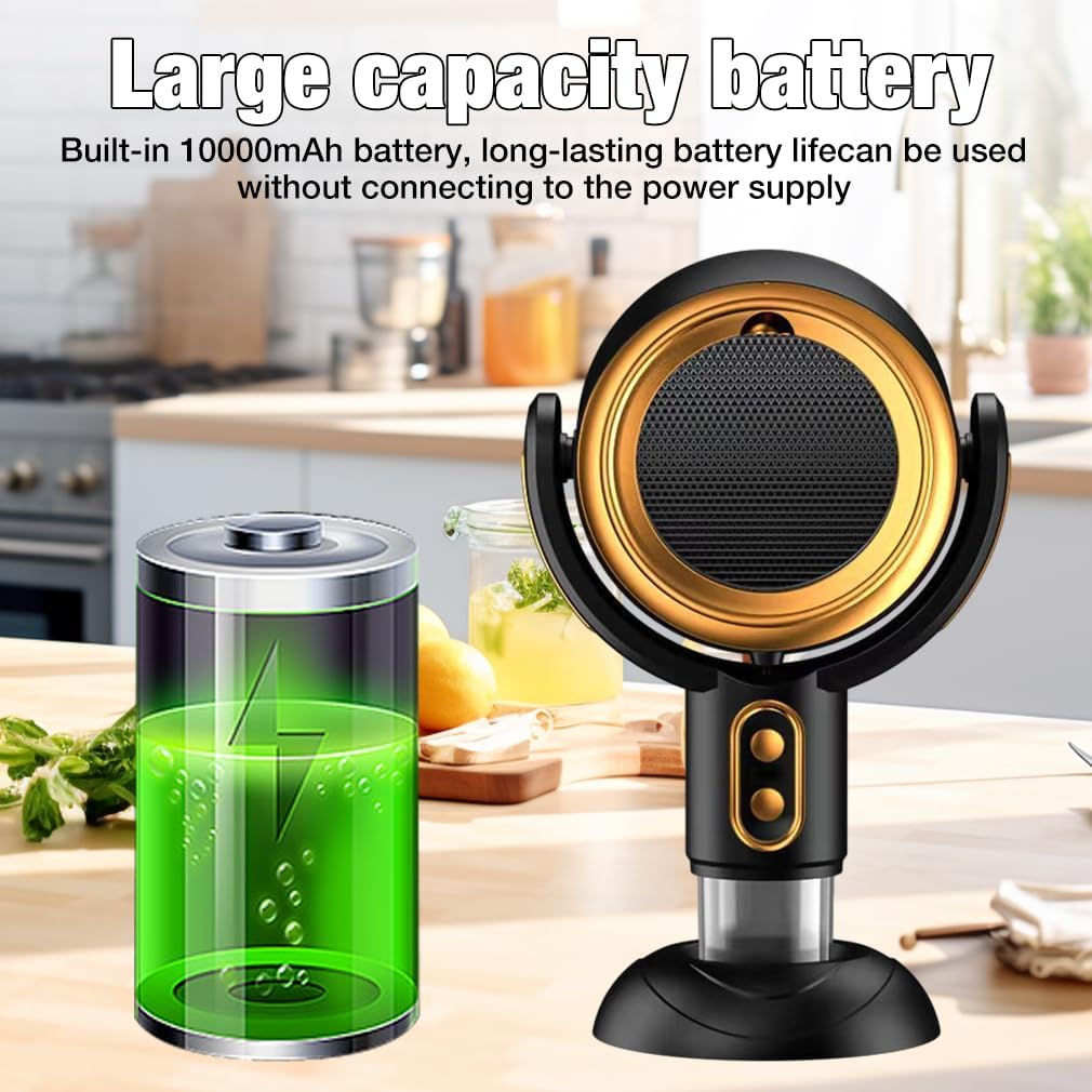 Tragbare Dunstabzugshaube mit Akku – 2-stufiger Lüfter, Dual-Filter & USB-Aufladung für Innen- und Außenküche