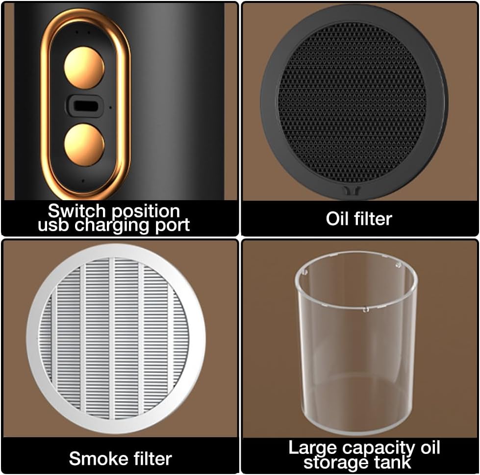 Tragbare Dunstabzugshaube mit Akku – 2-stufiger Lüfter, Dual-Filter & USB-Aufladung für Innen- und Außenküche