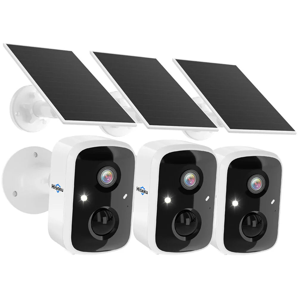 Hiseeu C90 4MP Solar WiFi IP Kamera - HD Nachtsicht, AI Bewegungsdetektion, Zwei-Wege-Audio, 100% kabellos mit 1.6W Solarpanel & Eseecloud App