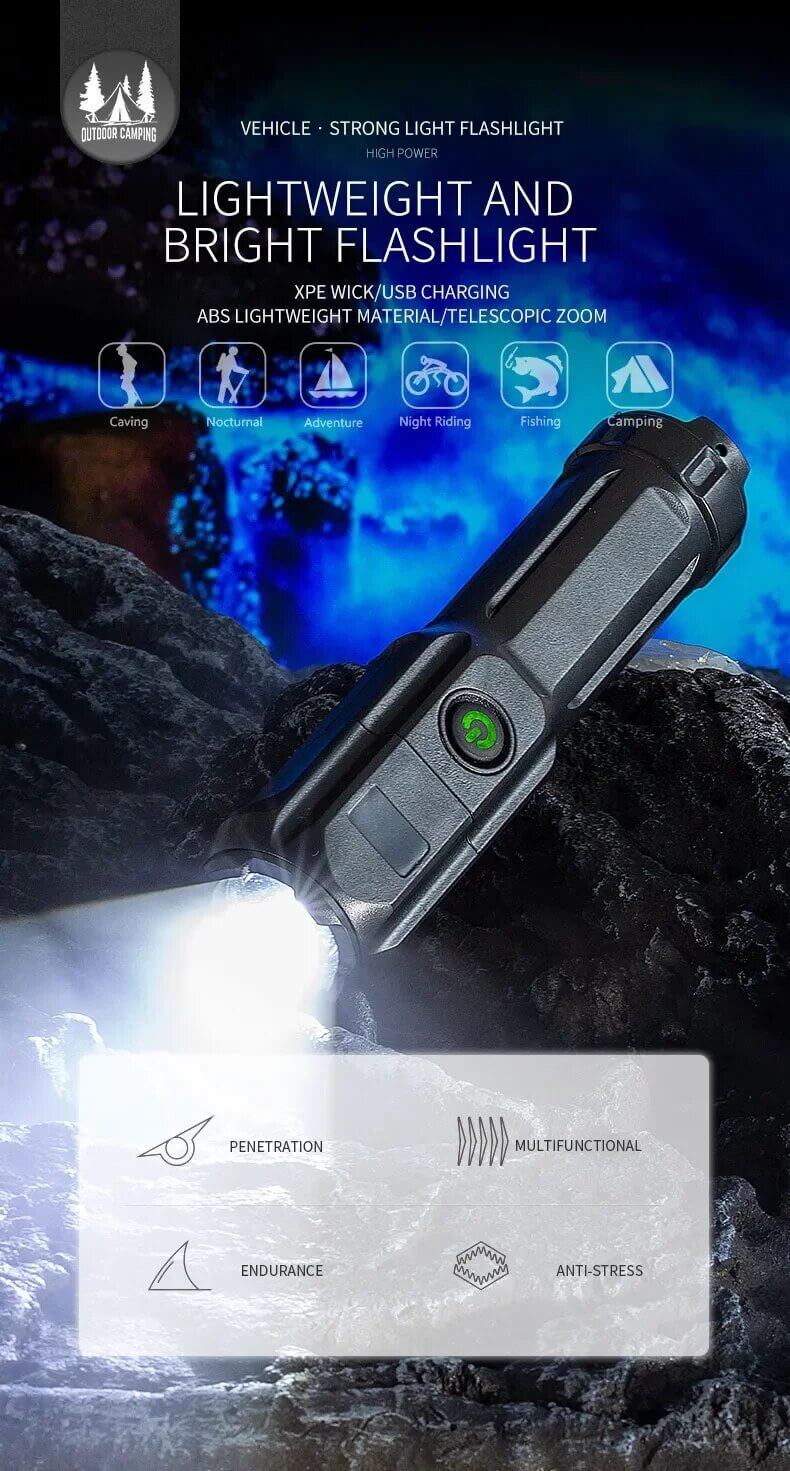 Zelara LED Taschenlampe, Zoom, USB