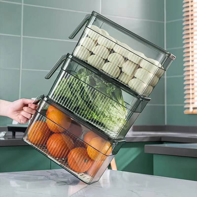 Kühlschrank-Organizerbox - Stapelbar, Transparent