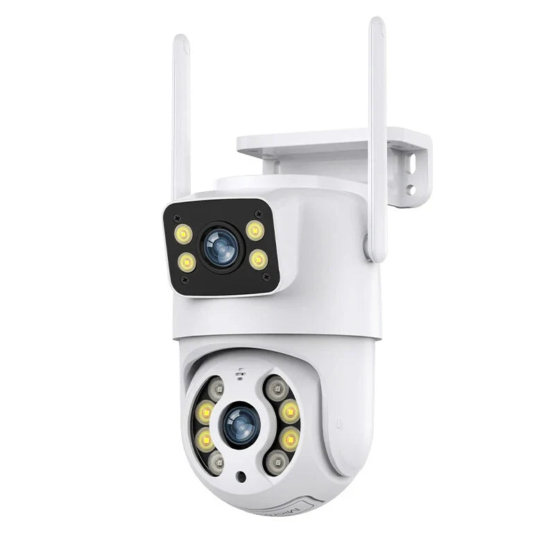 4K Wifi PTZ Überwachungskamera - Hiseeu WS318, Dual-Linse, 6MP, 4X Zoom, KI Menschenerkennung, IP66 wasserdicht, kabellos, Außenbereich Sicherheit, EU-Stecker