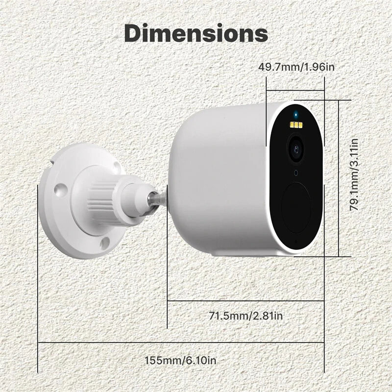 Moes Tuya 3MP Solarbetriebene WiFi Sicherheitskamera, HD Nachtsicht, Bewegungserkennung, IP65 Wasserdicht, Sirenenalarm für die Hausüberwachung
