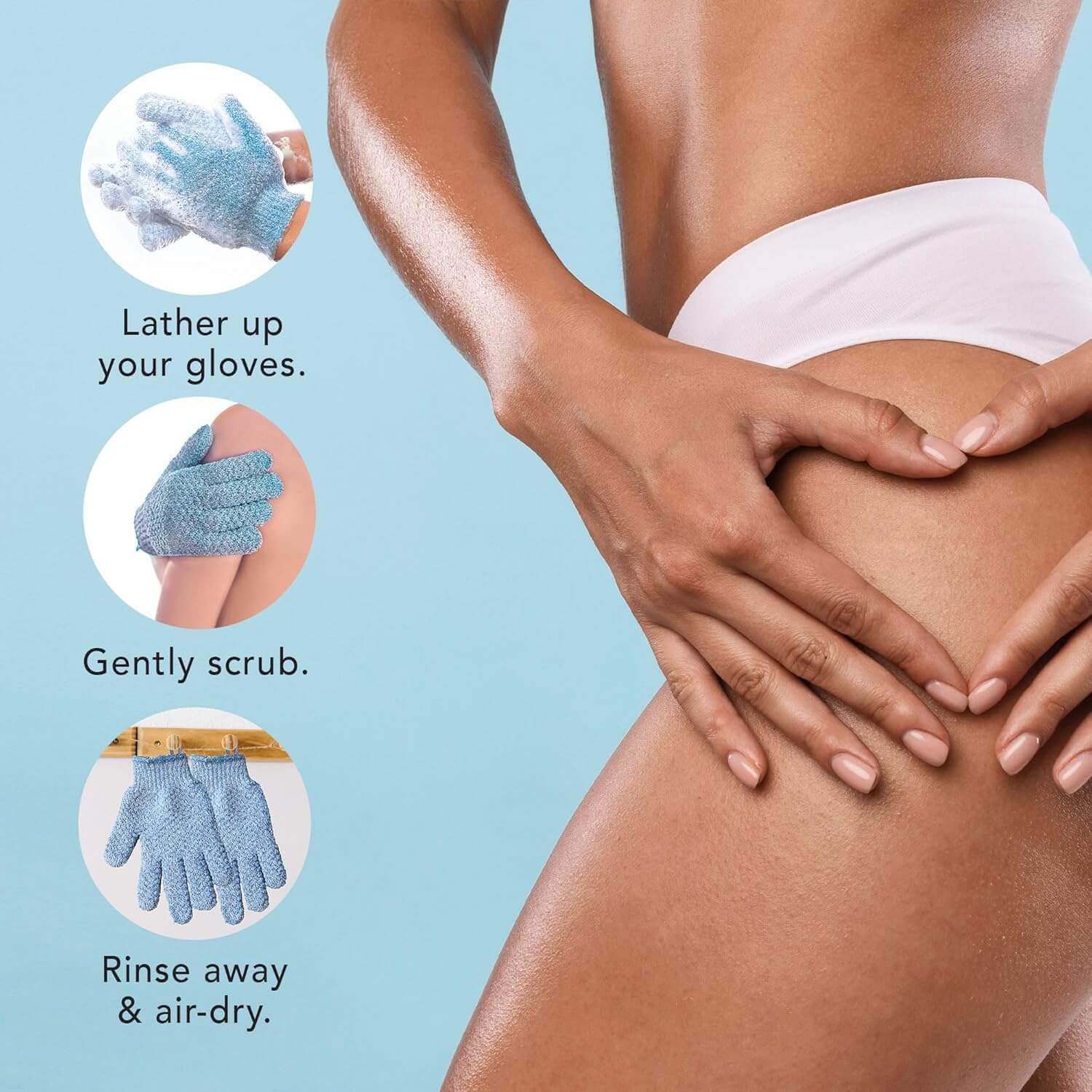 Exfoliierende Badehandschuhe für Dusche & Peeling