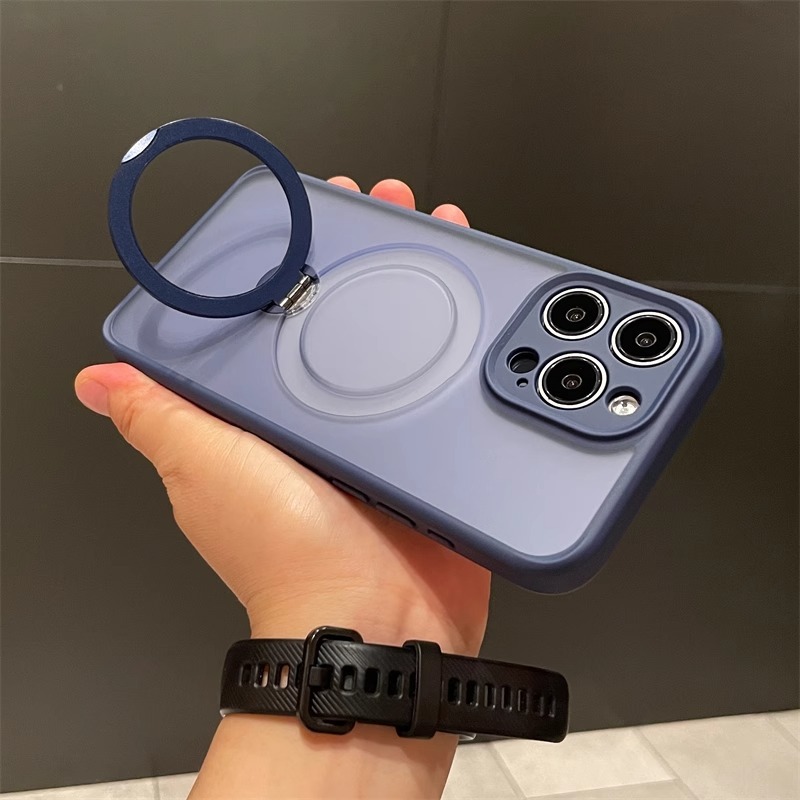 Frosted Handyhülle – Mit Integriertem Stand und Magnetischem Laden