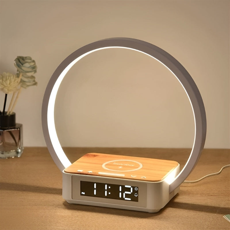 Zelara - Smart Beleuchtung Tischlampe mit kabellosem Ladegerät und Alarmfunktion