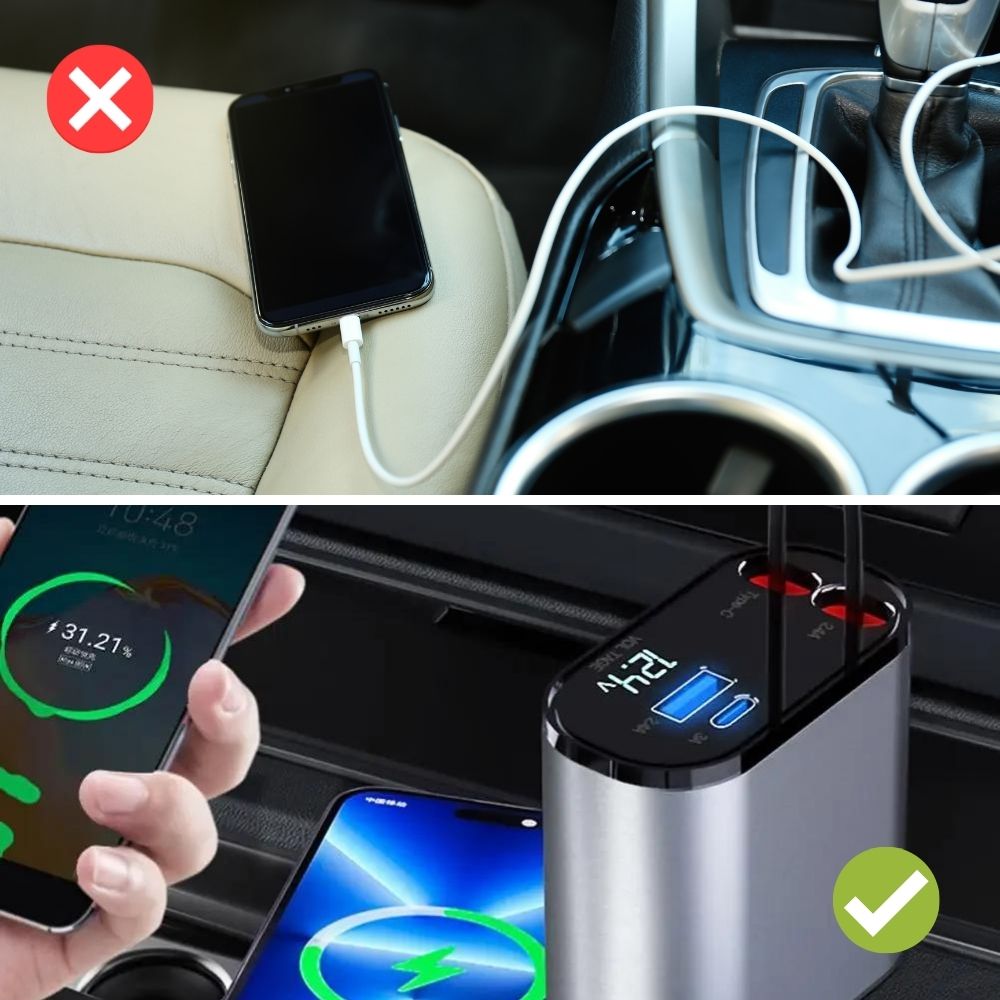 Zelara - Lade alle deine USB- und Lightning-kompatiblen Geräte während der Fahrt auf