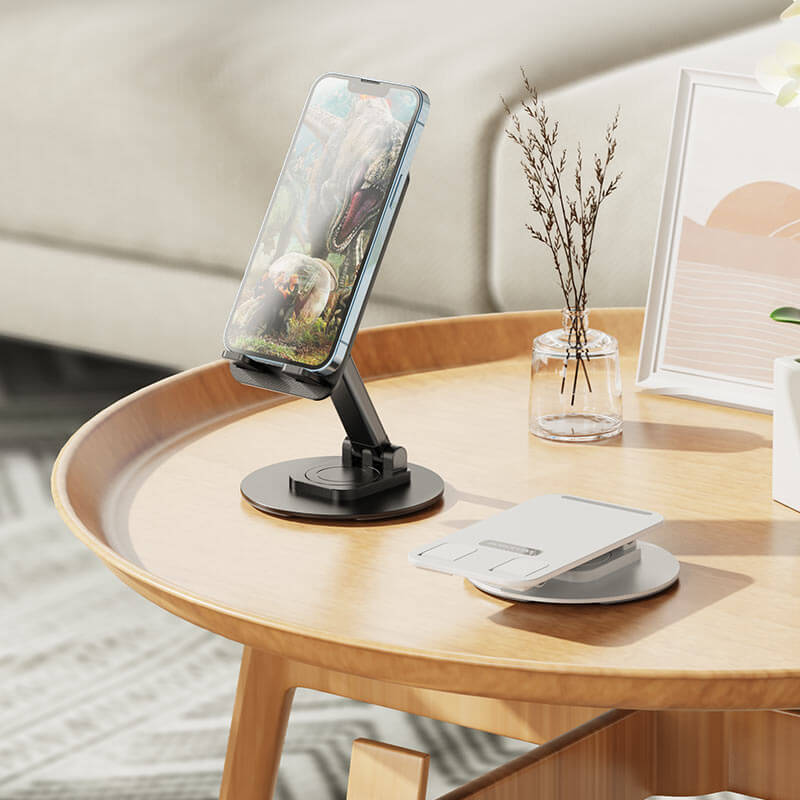 360° drehbarer Aluminium-Telefon- und Tablet-Ständer für optimale Nutzung