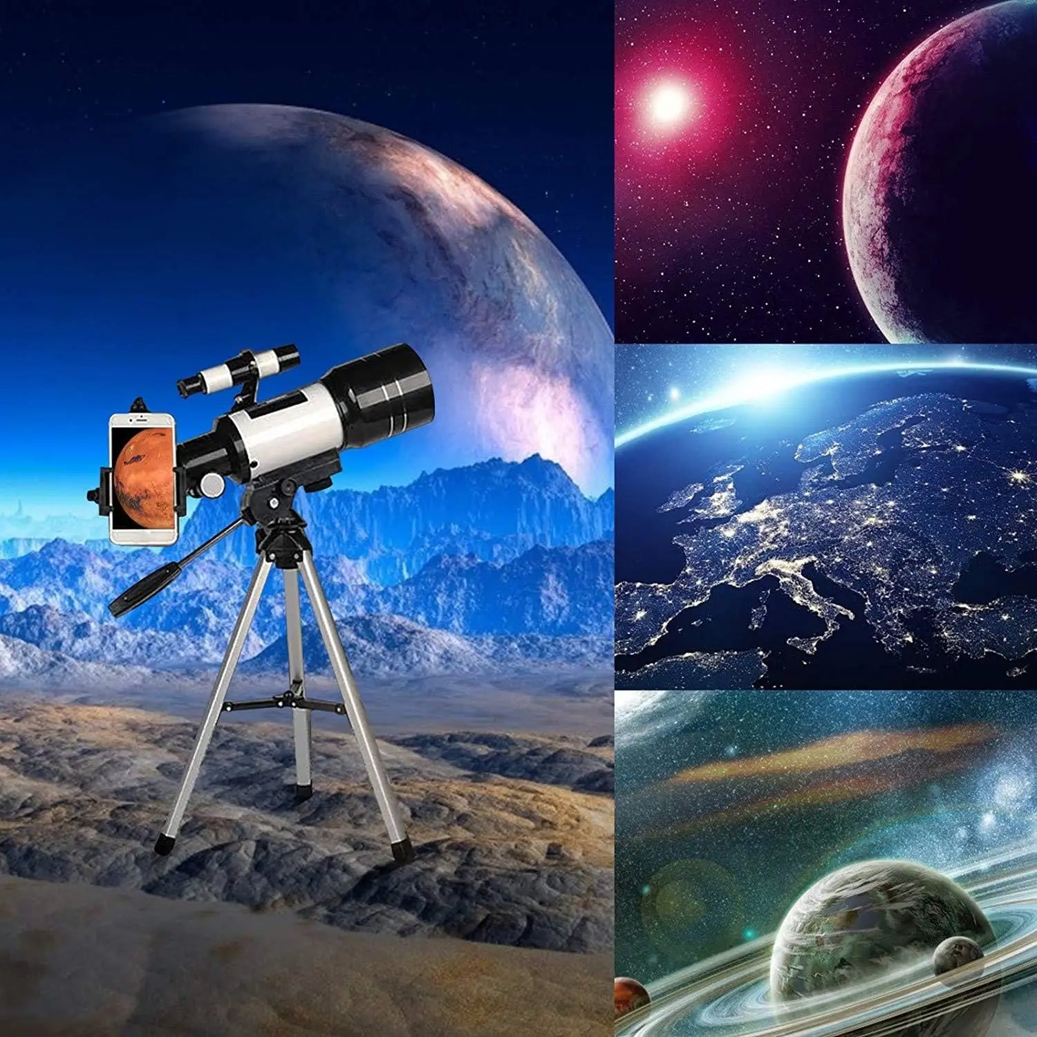 Professionelles astronomisches Teleskop - Mondbeobachtung mit Tischstativ Geschenk - 150x Zoom