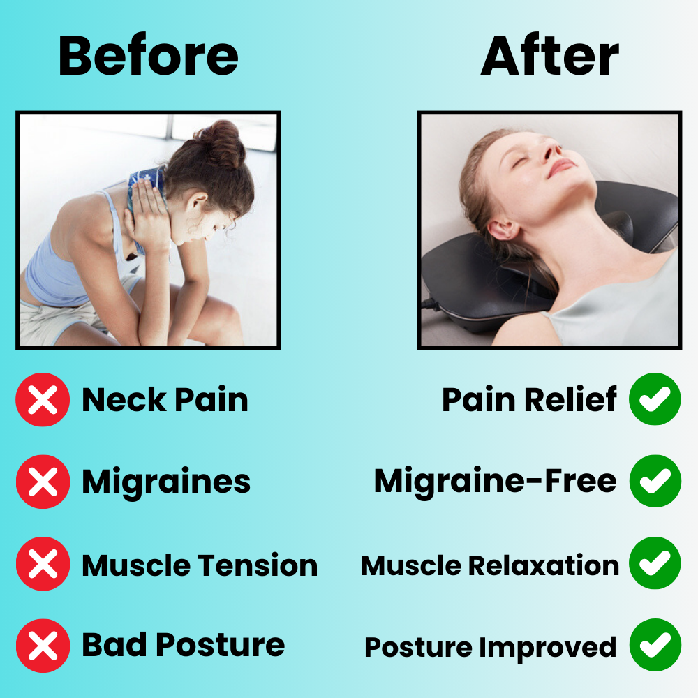 Multifunktionales Nacken- und Schultermassagegerät mit Traktion, Wärme- und Elektrotherapie – Schmerzlinderung für Zuhause