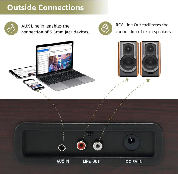 Vintage Plattenspieler Koffer-Stil mit Bluetooth & USB Digital Vinyl Konvertierung