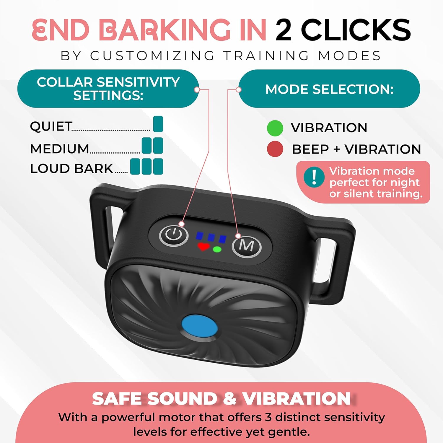 CANINECARE - BarkEase Anti-Bark Halsband | Für Kleine Hunde