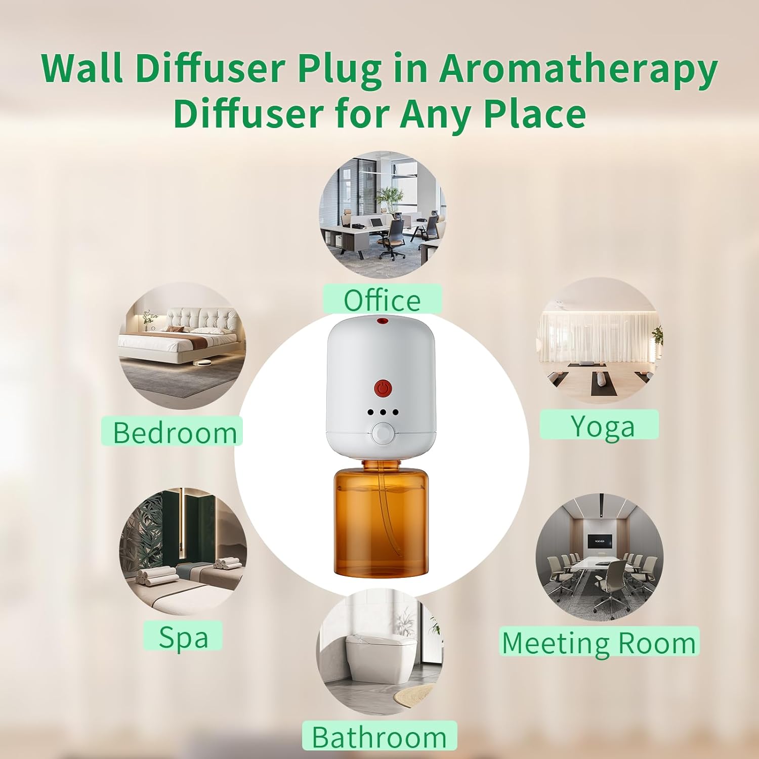 Wasserloser Steckdosen-Duftdiffusor mit Bewegungssensor, 130ml & 4 Geschwindigkeiten