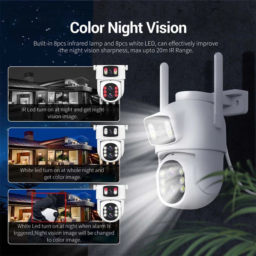 ESCAM QF500 Dual-Linsen 10X Zoom 5MP WiFi IP-Kamera - Nachtsicht, Schwenk/Neigung, humanoide Erkennung, wasserdicht, Zwei-Wege-Audio, Cloud-Speicher
