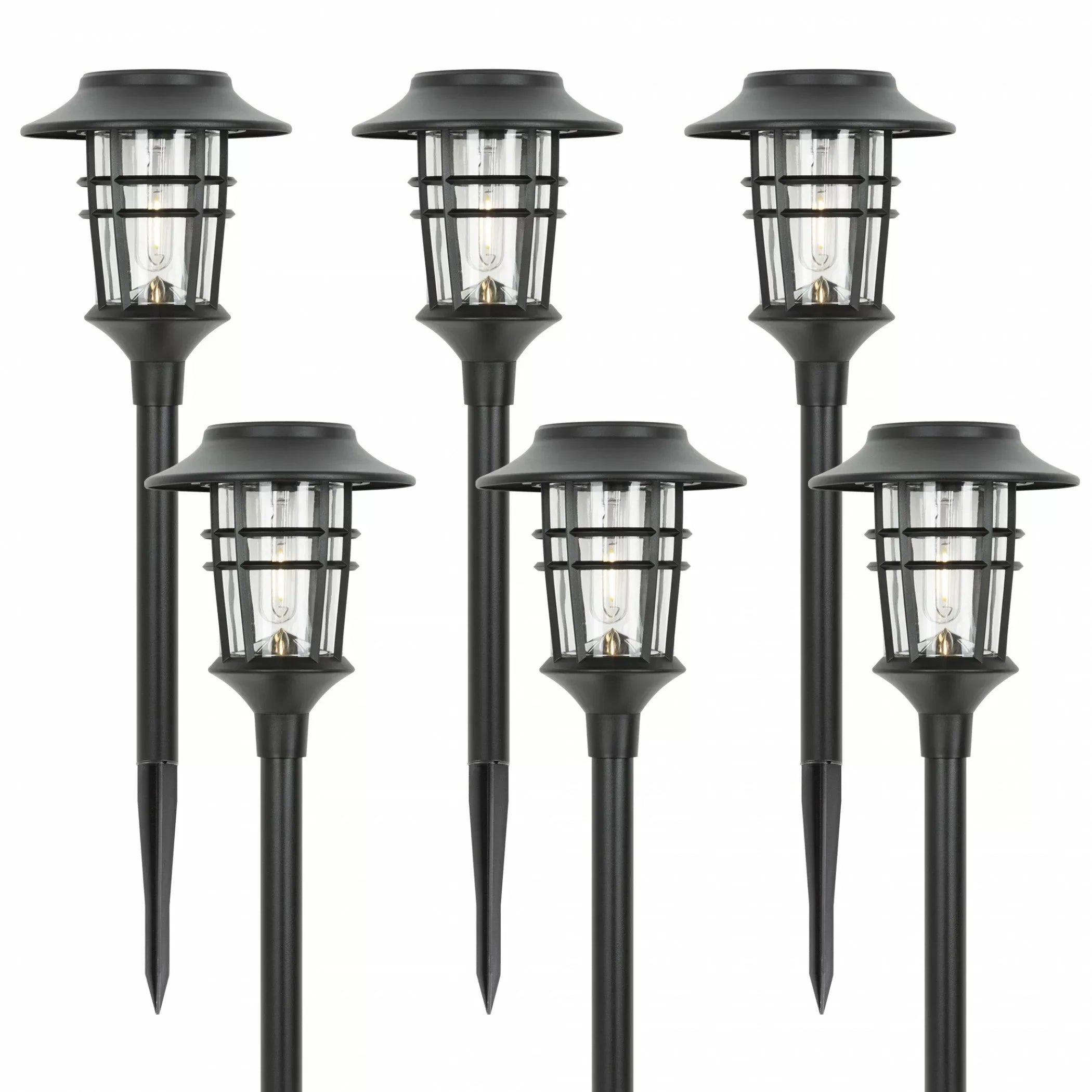 Solar Fackel Set mit 6 LED Gartenlampen
