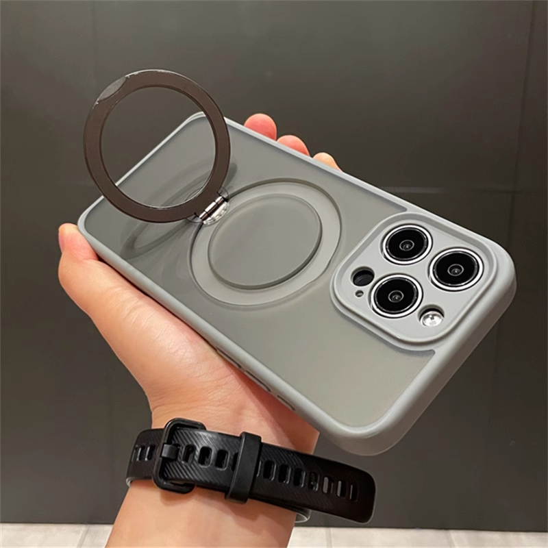 Frosted Handyhülle – Mit Integriertem Stand und Magnetischem Laden