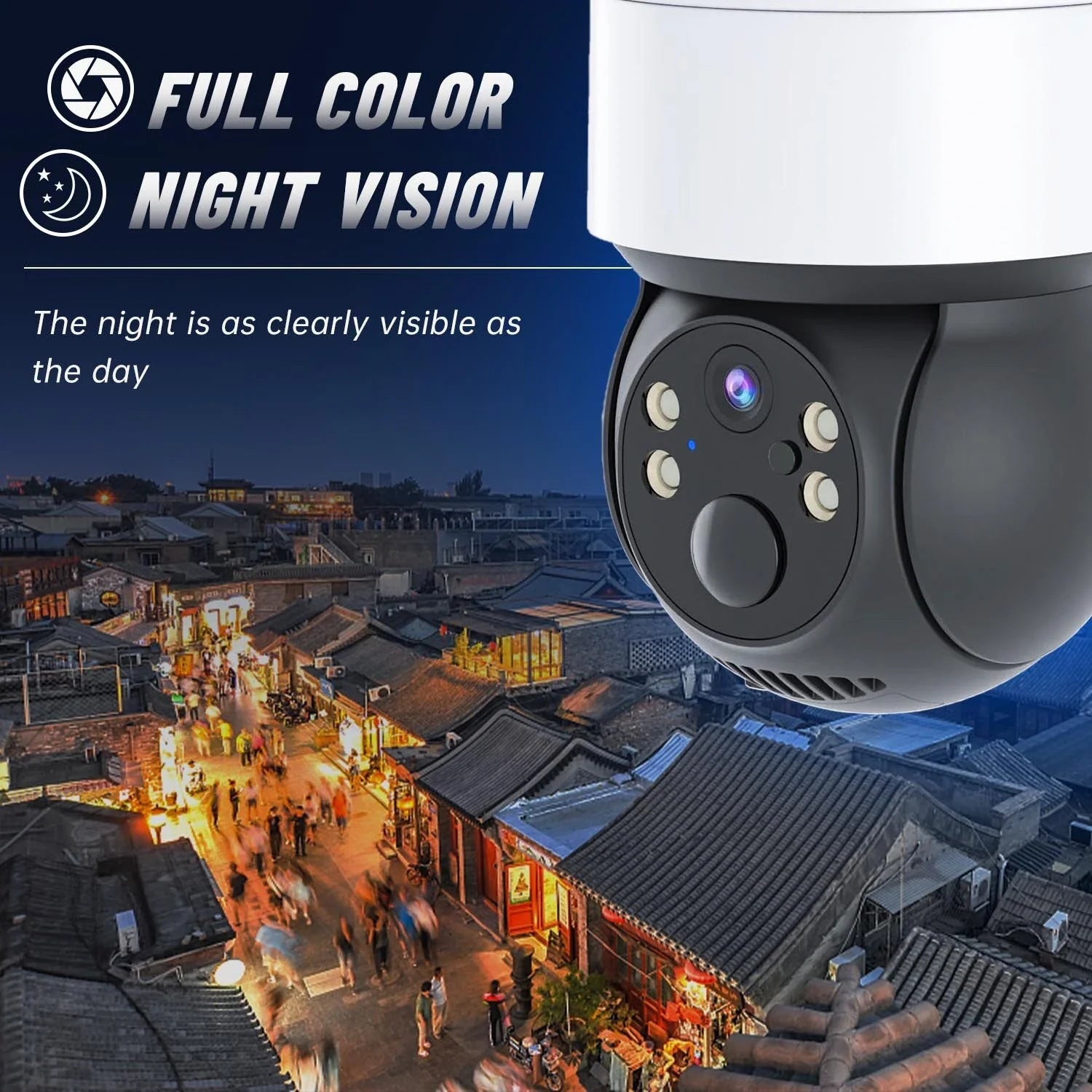 Solarbetriebene TQ2 1080P PTZ WiFi Außen-IP-Kamera mit Nachtsicht & CCTV-Überwachung