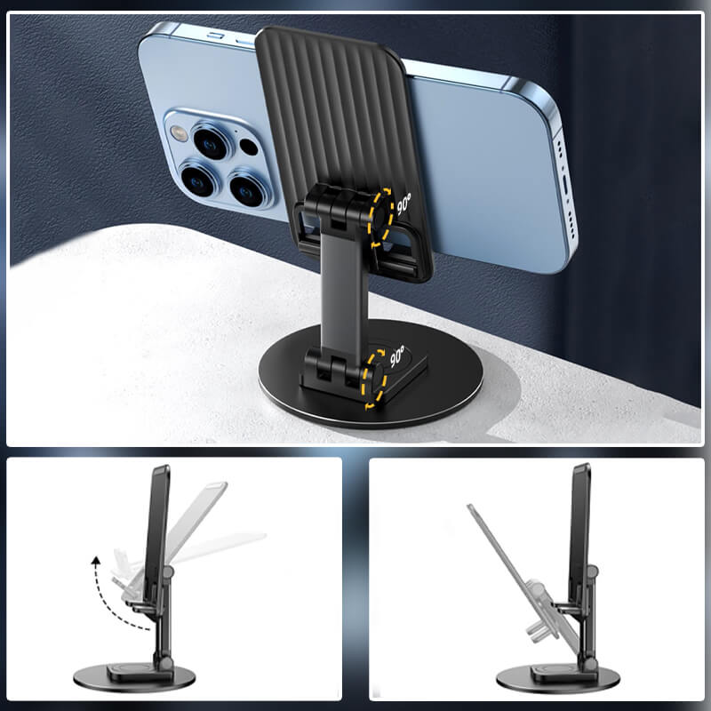 360° drehbarer Aluminium-Telefon- und Tablet-Ständer für optimale Nutzung
