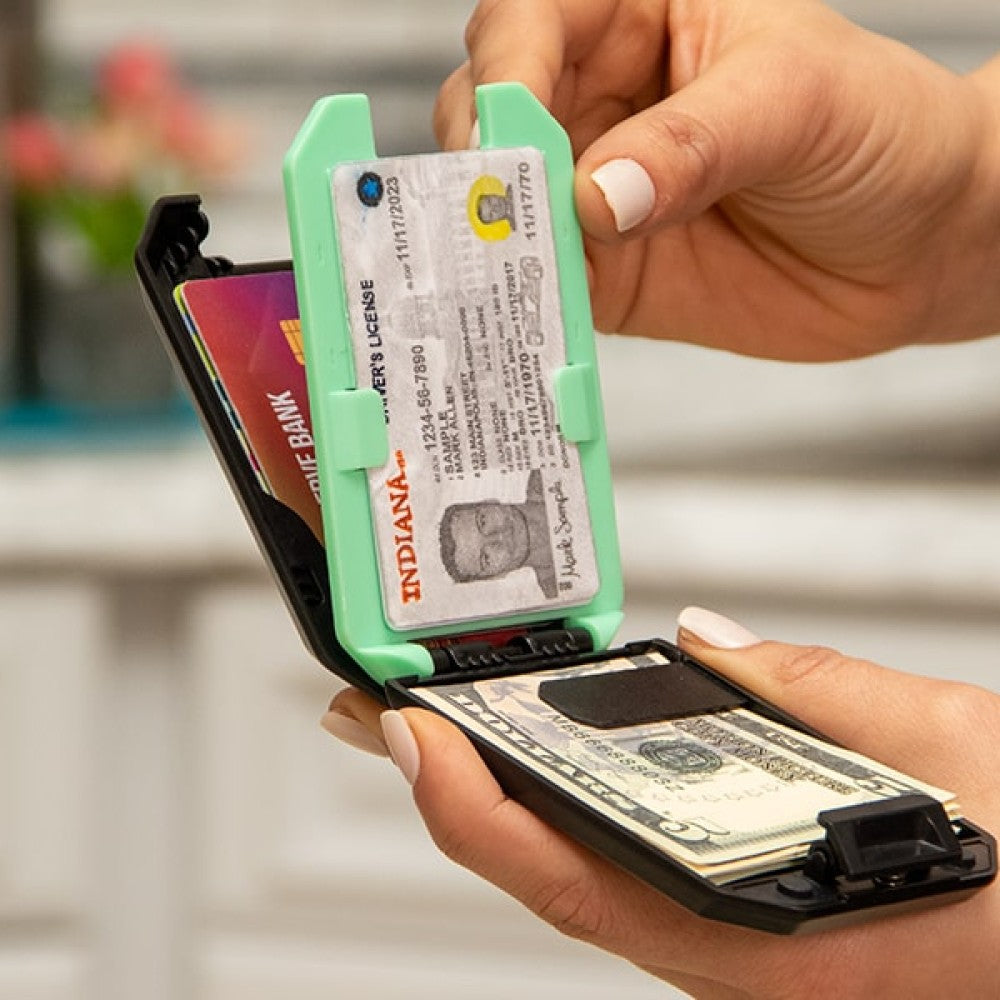 Slim RFID Aluminium Wallet – Auto-Lock & Geldclip