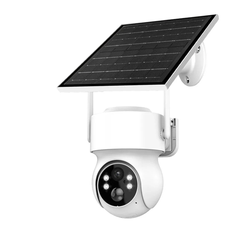 4MP Solar WiFi IP-Kamera, 320° Schwenk/90° Neigung, PIR-Bewegungserkennung, Zwei-Wege-Audio, Nachtsicht, IP66 wasserdicht, Außenüberwachung