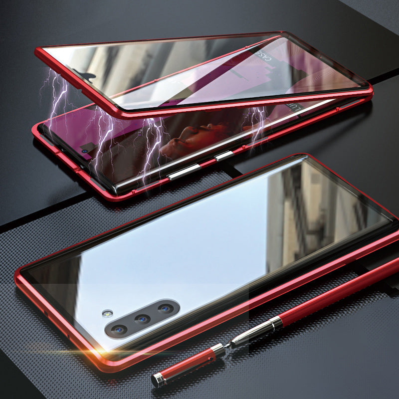 Magnetische gehärtete Glas doppelseitige Handytasche für Samsung