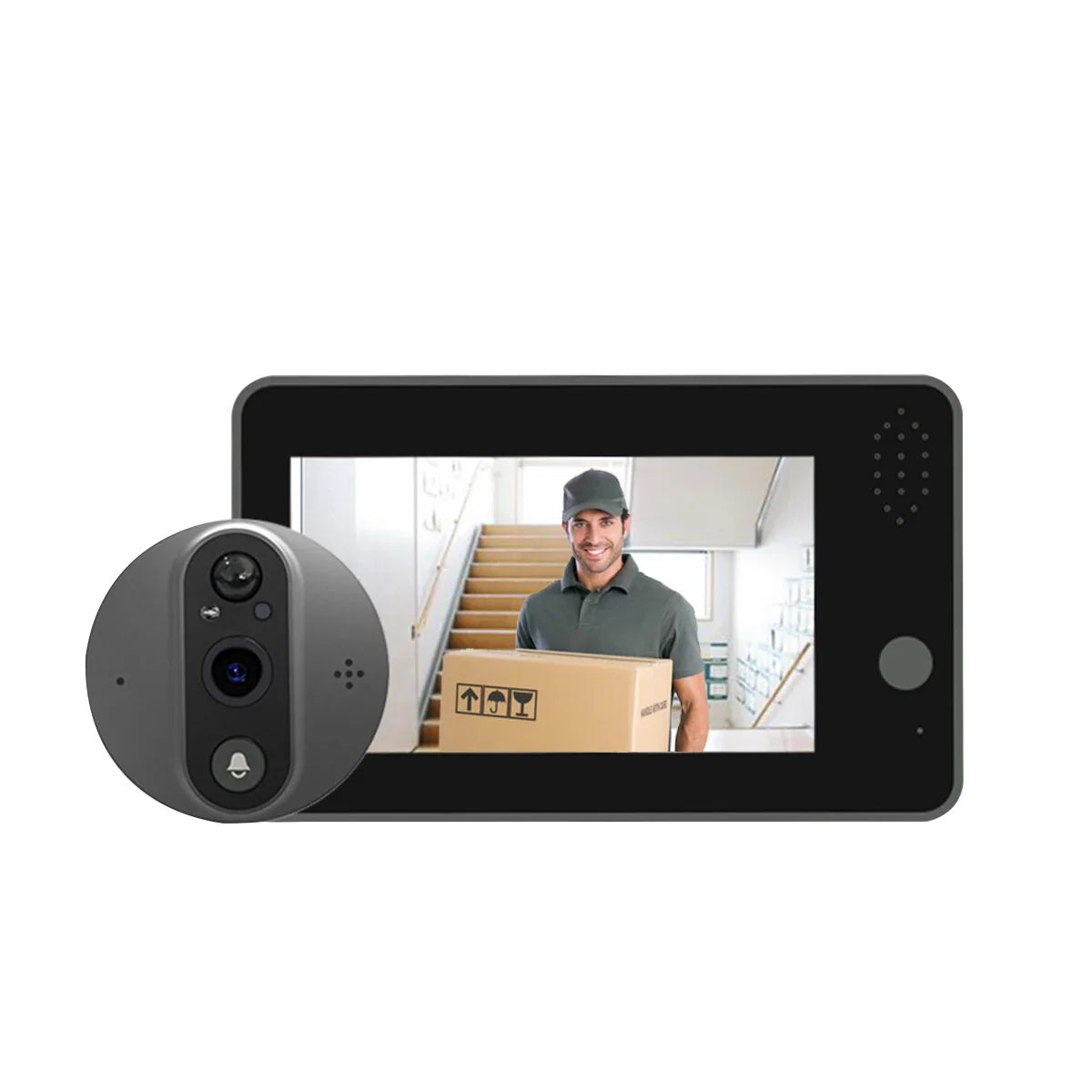 Tuya Smart 1080P WiFi Türklingel Kamera mit 4,3-Zoll-Display, Gegensprechfunktion, Nachtsicht und Home Security Viewer