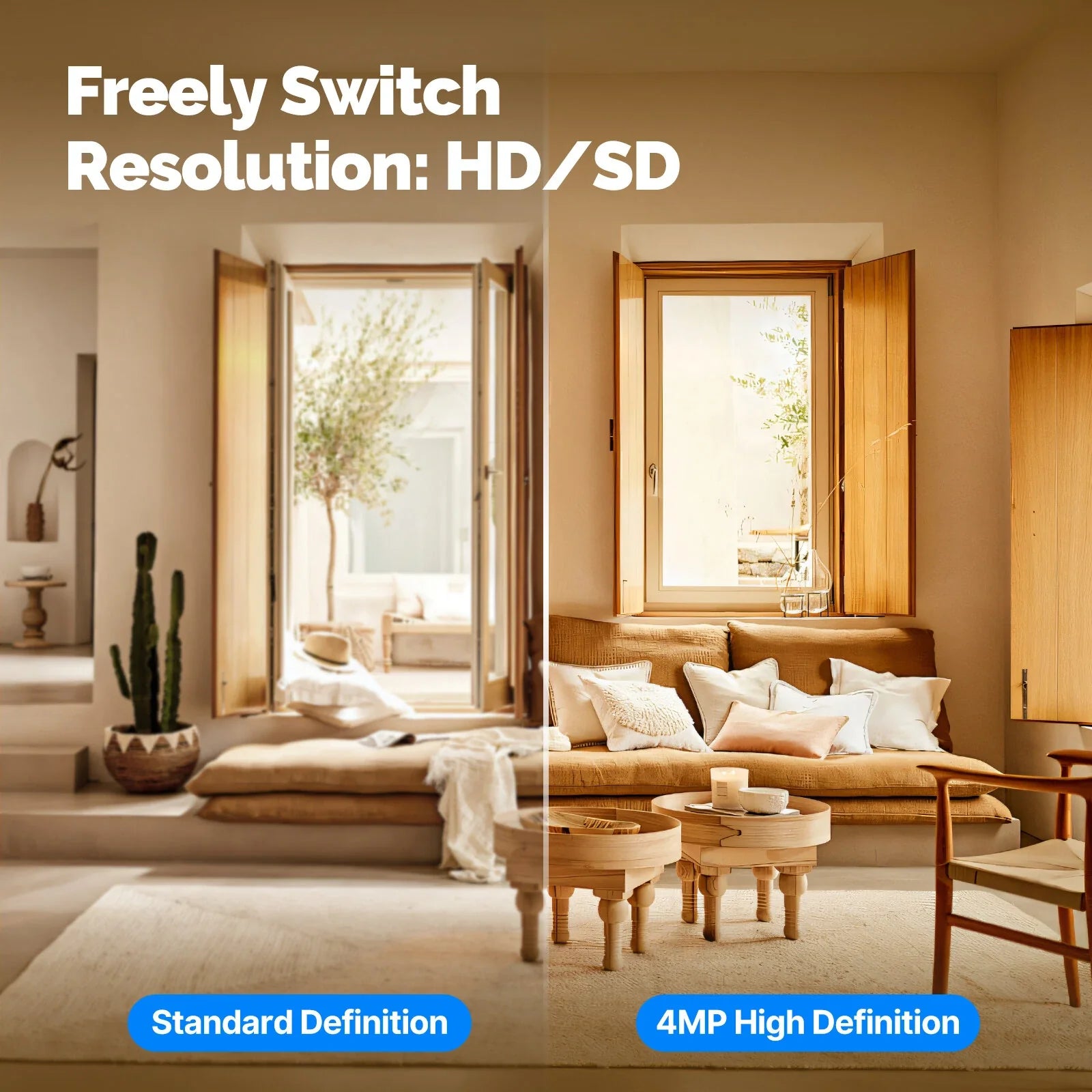 MoesHouse Tuya 4MP PTZ WiFi Kamera - Smart Home Sicherheit mit Bewegungserkennung, IR Nachtsicht, Zwei-Wege-Audio CCTV