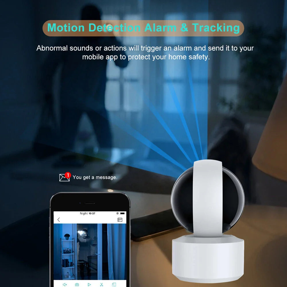 2MP Wireless PTZ Smart Sicherheitskamera - IR Nachtsicht, Bewegungserkennung, Zwei-Wege-Intercom, Fernüberwachung, Alarm, Innenüberwachung