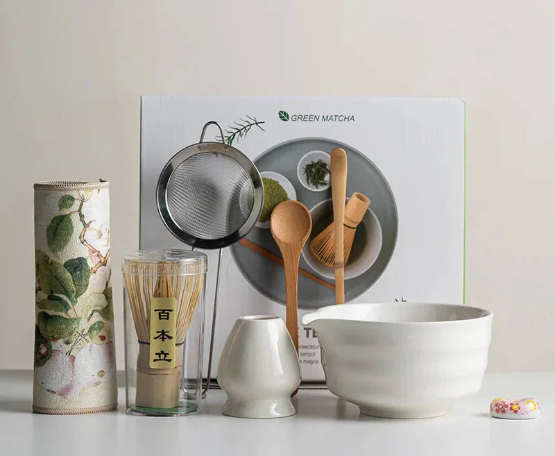 Matcha-Set Sakura │ Keramik, Bambus & Frother