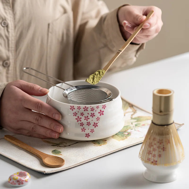 Matcha-Set Sakura │ Keramik, Bambus & Frother