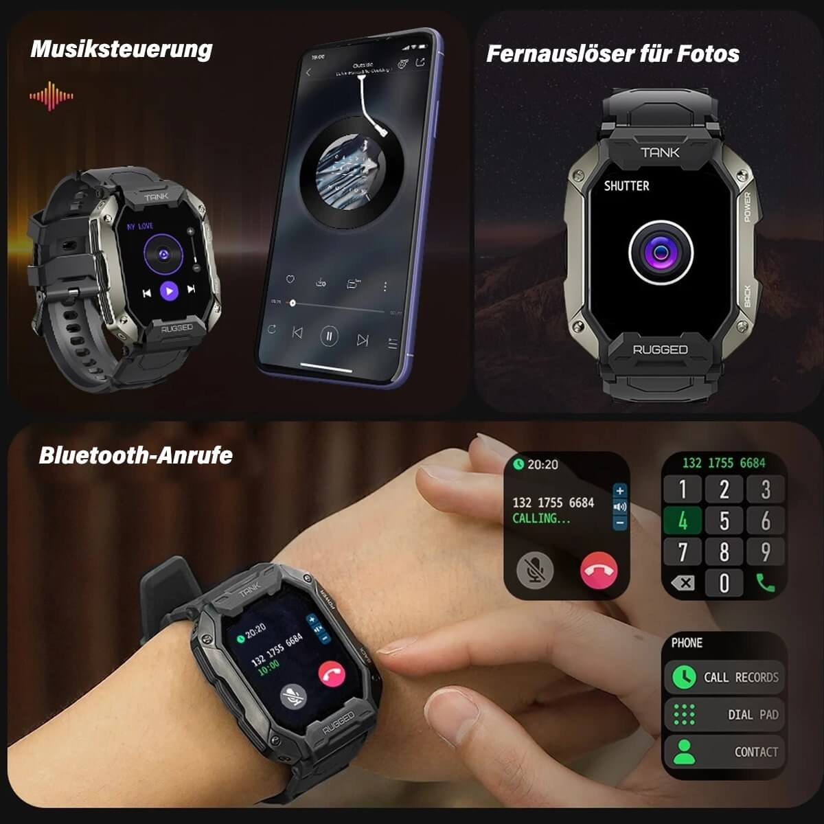 Robuste Smartwatch mit AMOLED-Display