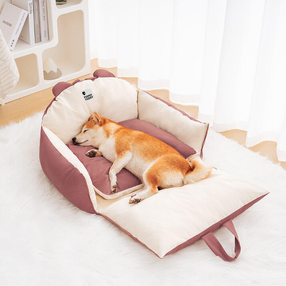 Sicheres Hunde Autobett mit Schutzkissen