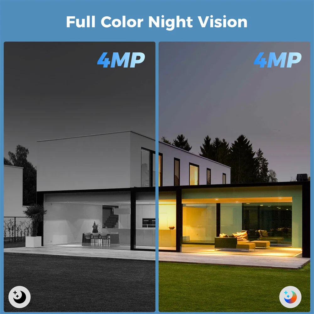 Hiseeu C90B 4MP Solarbetriebene WiFi IP Kamera - Vollfarb-Nachtsicht, IP65 wasserdicht, KI-Bewegungserkennung, Gegensprechfunktion, 100% kabellos, Eseecloud App Smart Home Überwachung