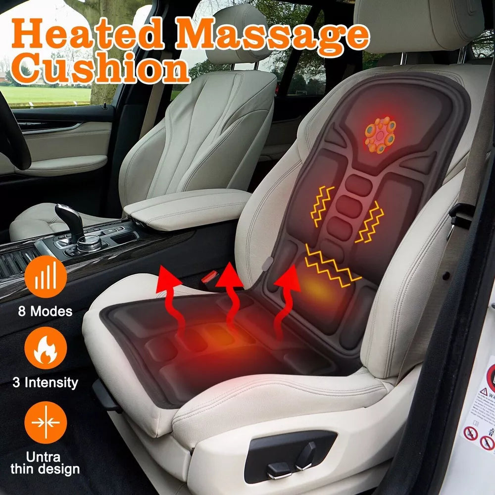 8 Mode Massage Stuhlauflage Mit Warmem Rücken-Nacken-Kissen Für Auto & Zuhause