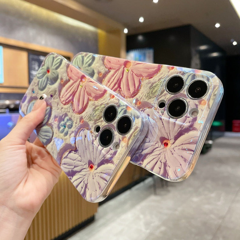 iPhone Hülle | Vintage Ölmalerei Blume