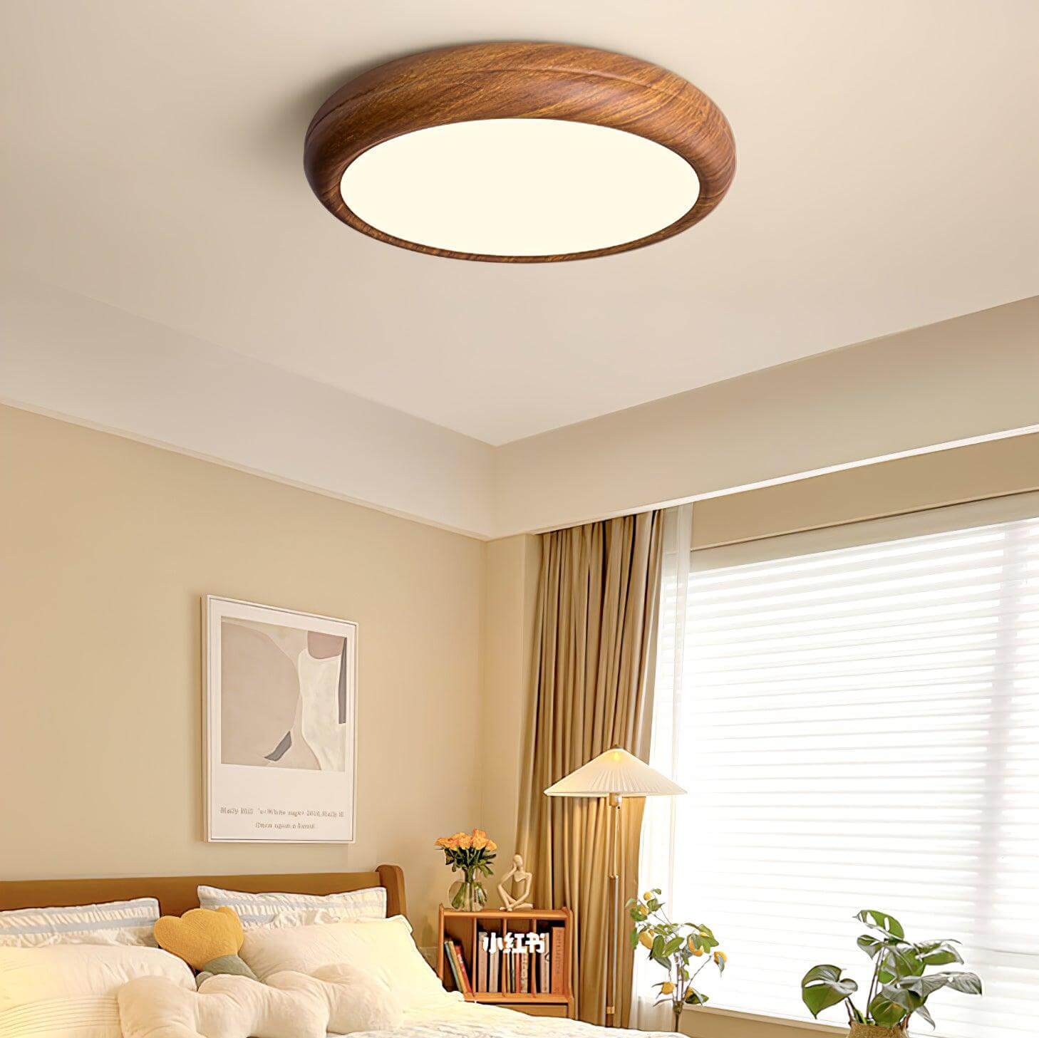 LED Deckenleuchte Holzoptik Modern Rund