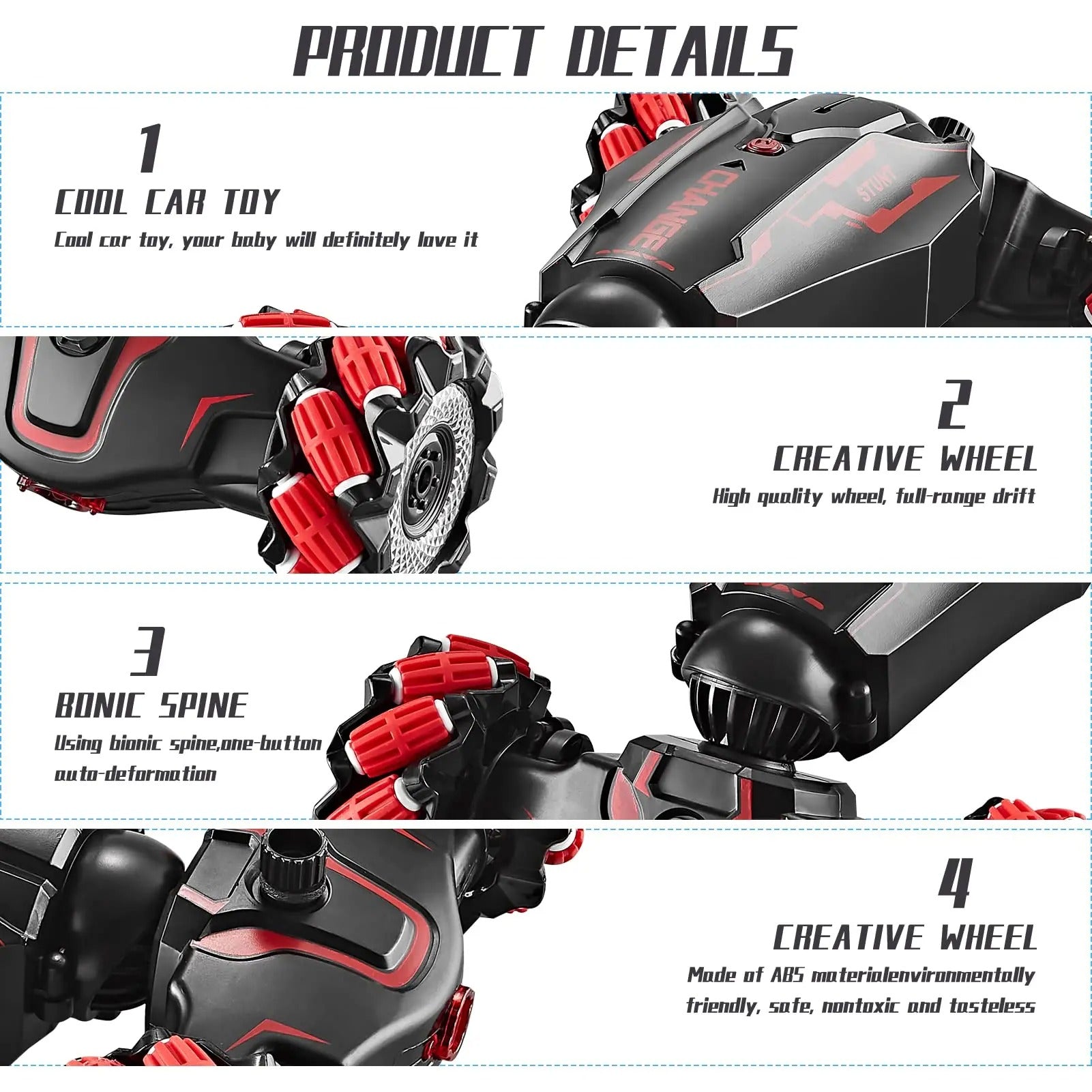 RC Stunt Auto 4WD mit Handsteuerung 360° Drehung LED Musik Spray bis 25km/h