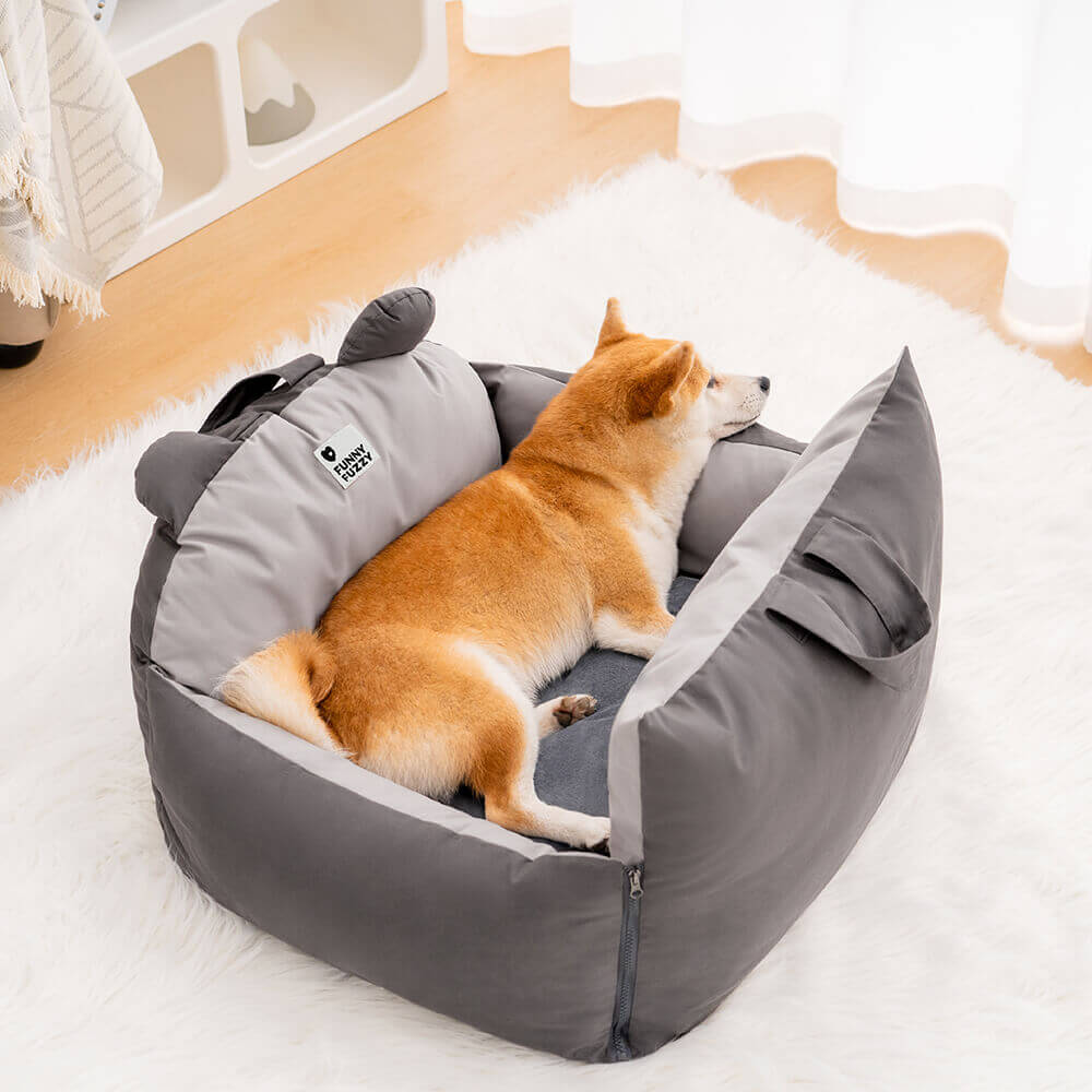 Sicheres Hunde Autobett mit Schutzkissen